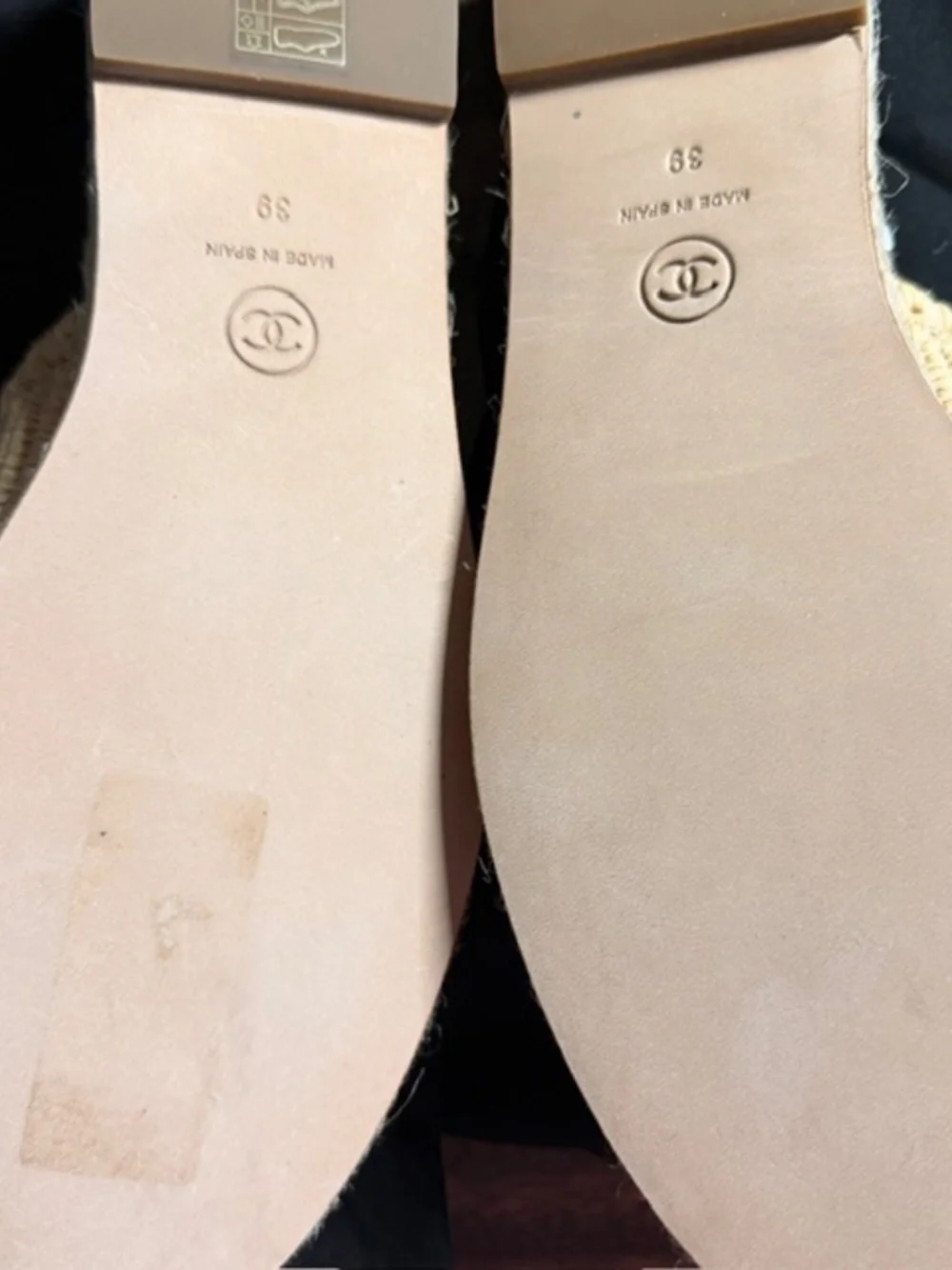 CHANEL Espadrilles Cream w Black Toe Size 39/US 9 Brand New, Never Worn
